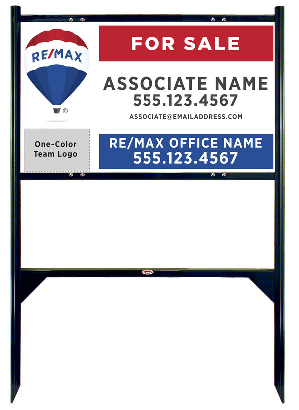 Reflective Angle Iron Frame and Team Logo Sign Panel Unit, 18h x 30w, 24 Ga Steel