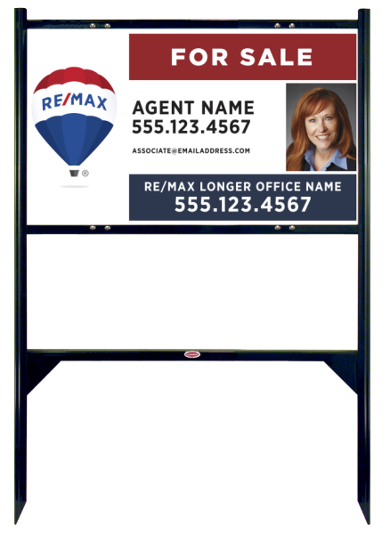 Angle Iron Frame and Agent Name Photo Sign Panel Unit, 18h x 30w, Steel