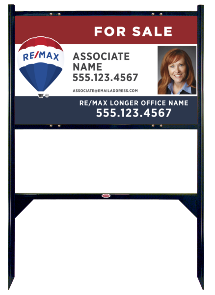 Angle Iron Frame and Agent Name Photo Sign Panel Unit, 18h x 30w, Steel