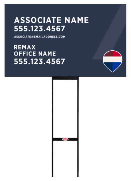 Sentry Round Rod H-Stake Frame and Associate Name Sign Panel, 18h x 30w, 10mm Corrugated