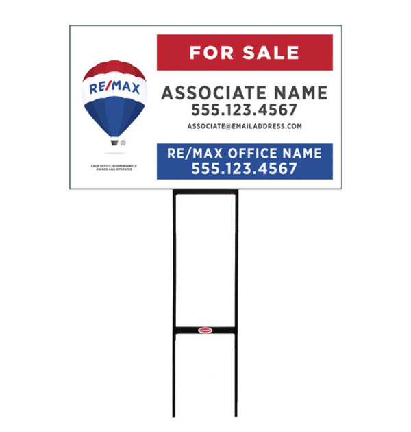 Sentry Round Rod H-Stake Frame and Sign Panel, 18h x 30w, 10mm