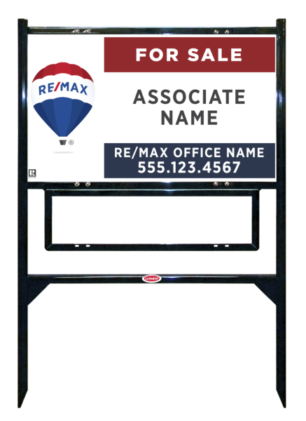 Angle Iron Frame w 1 Rider Insert and Agent Name Sign Unit, 18h x 30w, Steel