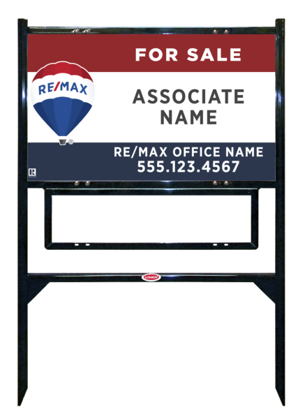 Angle Iron Frame w 1 Rider Insert and Agent Name Sign Unit, 18h x 30w, Steel