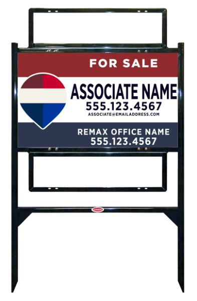 Angle Iron Frame w 2 Rider Insetrs and Associate Name Unit, 18h x 30w, Steel