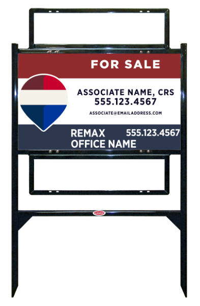 Angle Iron Frame w 2 Rider Insetrs and Associate Name w CRS Unit, 18h x 30w, Steel