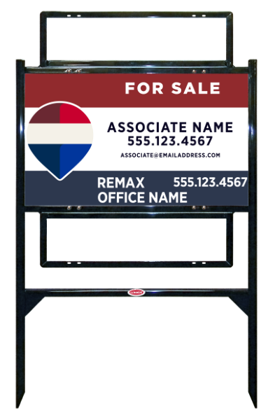 Angle Iron Frame w 2 Rider Insetrs and Associate Name Unit, 18h x 30w, Steel