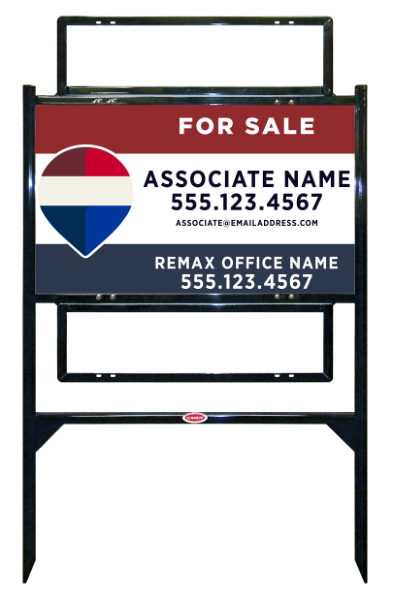 Angle Iron Frame w 2 Rider Insetrs and Associate Name Unit, 18h x 30w, Steel