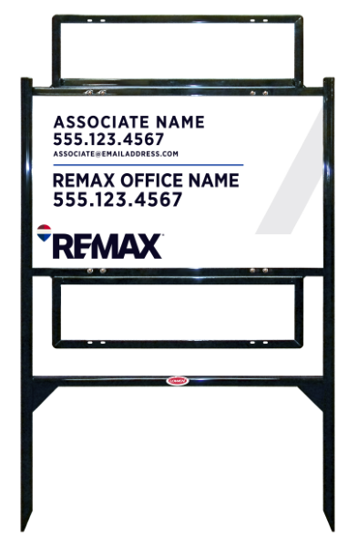 Reflective Angle Iron Frame and Associate Name Sign Unit w2 Rider Insert, 18h x 30w, Steel