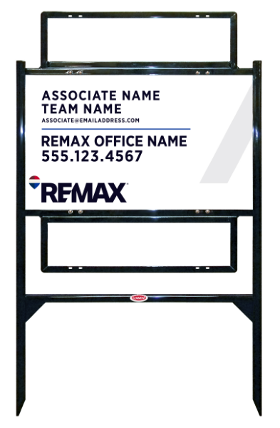 Reflective Angle Iron Frame and Associate Name, Team Name Sign Unit w2 Rider Insert, 18h x 30w, Steel