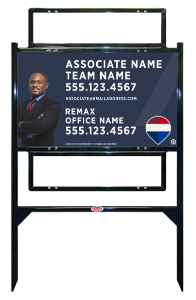 Angle Iron Frame and Associate Name, Team Name w Cut Out Photo Sign Unit w2 Rider Insert, 18h x 30w, Steel