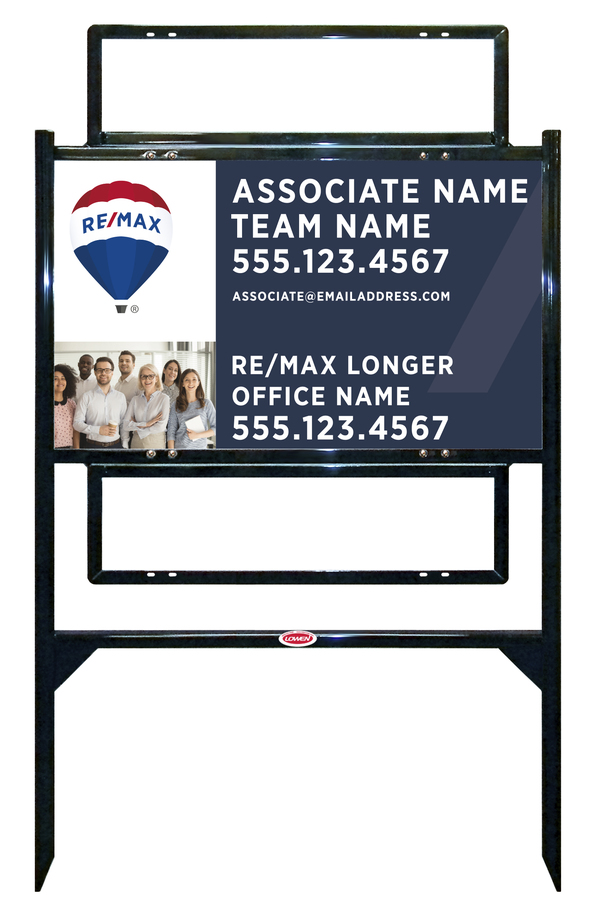 Angle Iron Frame and Agent Team Name & Team Photo Sign Unit w2 Rider Insert, 18h x 30w, Steel