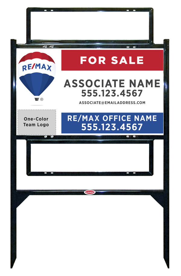 Angle Iron Frame and Team Logo Sign Unit w2 Rider Insert, 18h x 30w, 24 Ga Steel