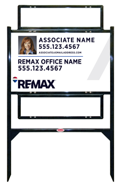 Reflective Angle Iron Frame and Associate Name w Photo Sign Unit w2 Rider Insert, 18h x 30w, Steel