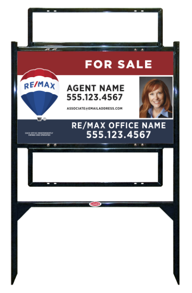 Angle Iron Frame w 2 Rider Insetrs and Agent Name Photo Unit, 18h x 30w, Steel