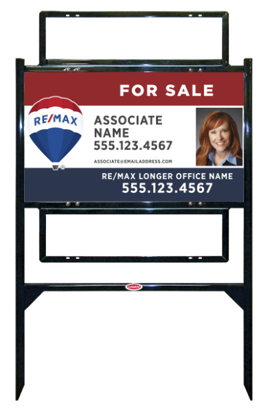 Angle Iron Frame w 2 Rider Insetrs and Agent Name Photo Unit, 18h x 30w, Steel