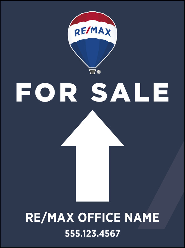Directional For Sale SF Sign Panel, 24h x 18w, 4mm corrugated plastic