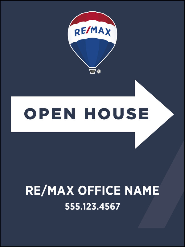 Directional Open House DF Sign Panel, 24h x 18w, 4mm corrugated plastic