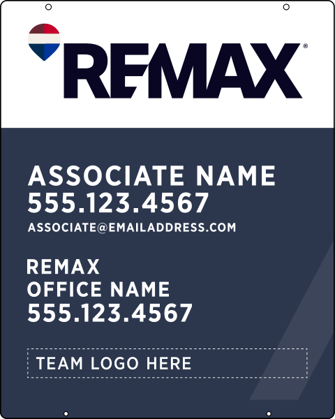 Hanging Associate Name w Team Logo Sign Panel, 30h x 24w, Steel
