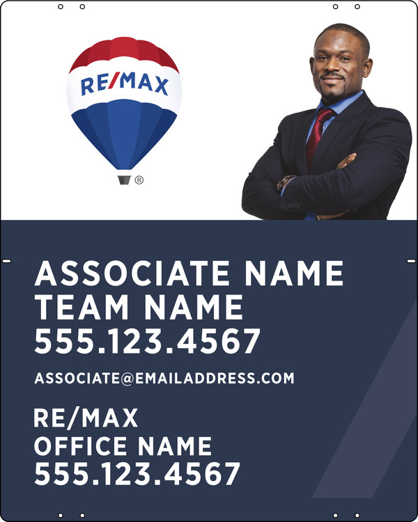 Agent & Team Name w Cut Out Photo Sign Panel, 30h x 24w, .040 Aluminum