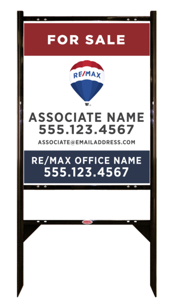 Angle Iron Frame and Agent Name Sign Panel Unit, 30h x 24w, Steel