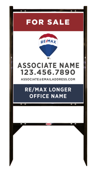 Angle Iron Frame and Agent Name w Longer Office Name Sign Panel Unit, 30h x 24w, Steel