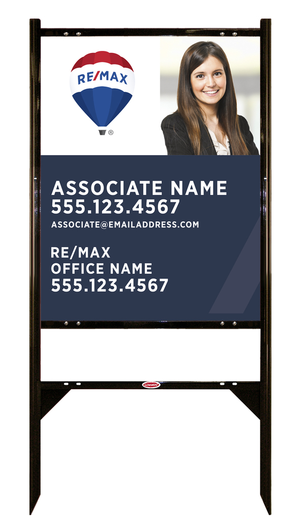 Angle Iron Frame and Agent Photo Sign Panel unit, 30h x 24w, Steel