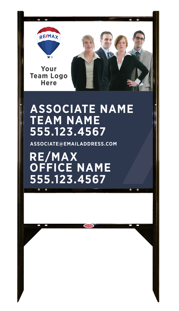 Angle Iron Frame and Agent Team Name, Team Logo & Cut Out Photo Sign Unit,  30h x 24w, .040 Aluminum