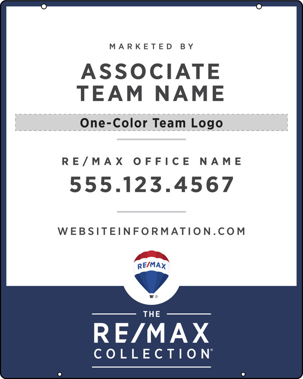 Aluminum Collection Team Logo Hanging Panel, 30h x 24w.