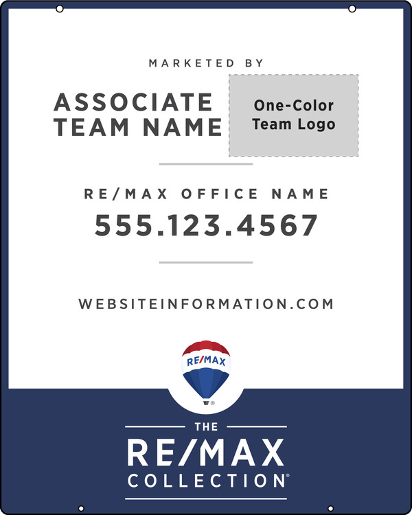 Aluminum Collection Team Logo Hanging Panel, 30h x 24w.