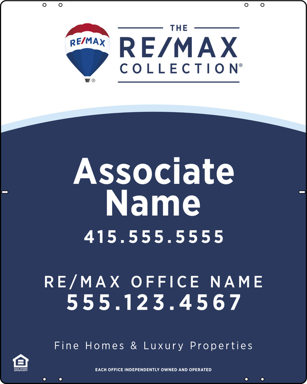 Collection Agent Name Sign Panel, 30h x 24w, Steel