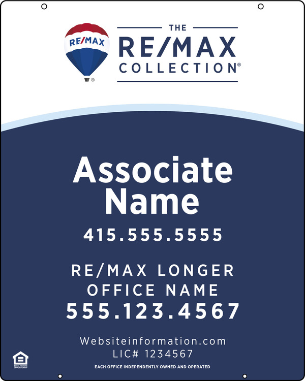 Reflective Collection Agent Name Hanging Sign Panel, 30h x 24w, 3mm Aluminum Composite