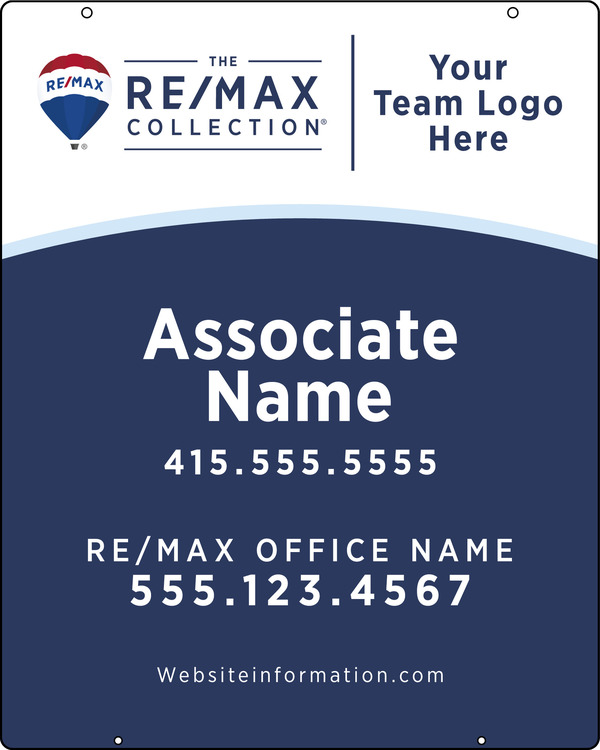 Collection Agent Name & Team Logo Hanging Sign Panel,  30h x 24w, Steel