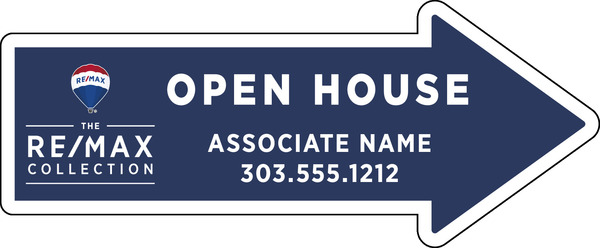 Directional OPEN HOUSE Arrow Shape Sign Panel, Corrugated 4mm, 9.5h x 23w