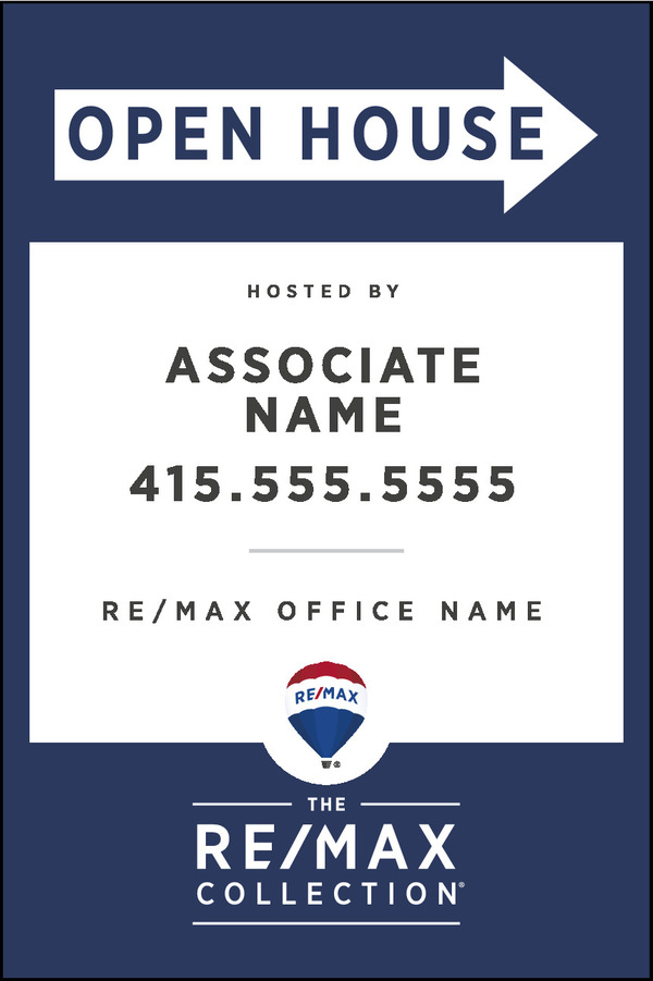 Directional OPEN HOUSE Sign Panel, Corrugated 4mm, 18h x 12w