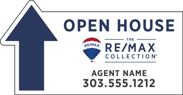 Directional OPEN HOUSE SF Cut to Shape Sign Panel, Corrugated 4mm, 12h x 23w