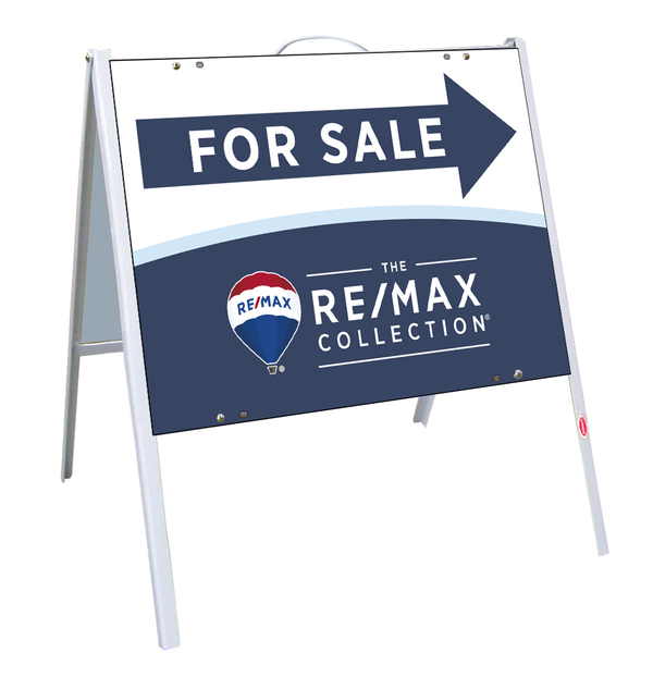 Angle Iron A-Frame and Directional Collection For Sale Sign Panel Unit, 18h x 24w, .050 Poly