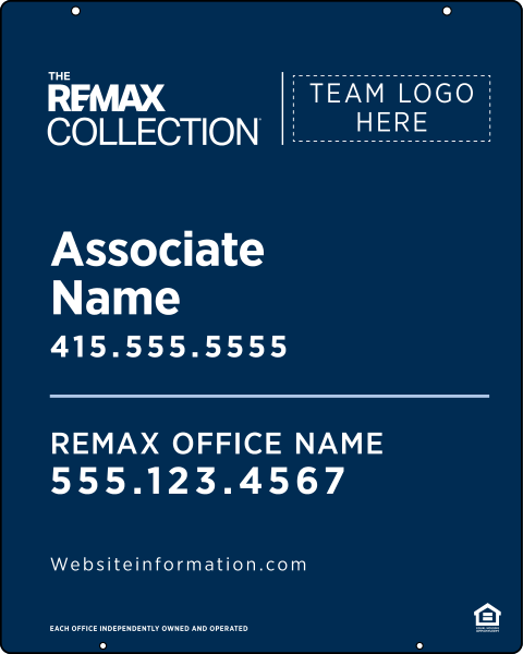 Collection Associate Name w Logo Hanging Sign Panel,  30h x 24w, Steel