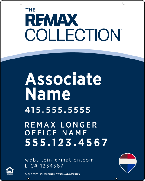 Hanging Associate Name w License Number Sign Panel, 30h x 24w, .063 Aluminum
