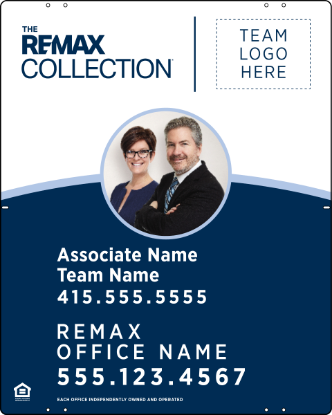 Collection Associate Name, Team Name w Logo & Photo Panel, 30h x 24w, .040 Aluminum