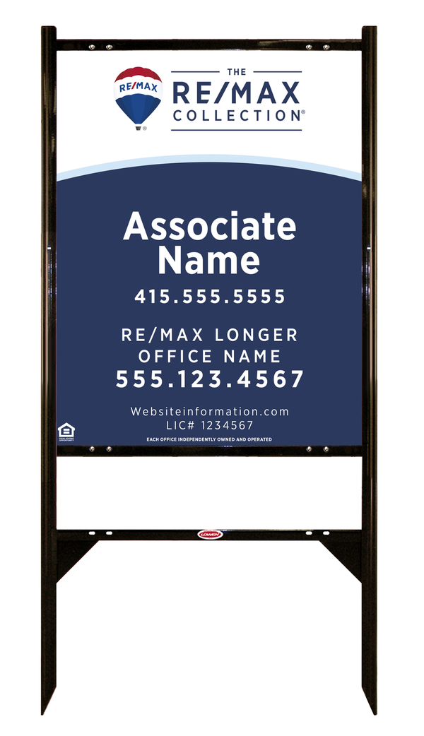 Angle Iron Frame and Collection Agent Name Sign Unit,  30h x 24w, .040 Aluminum