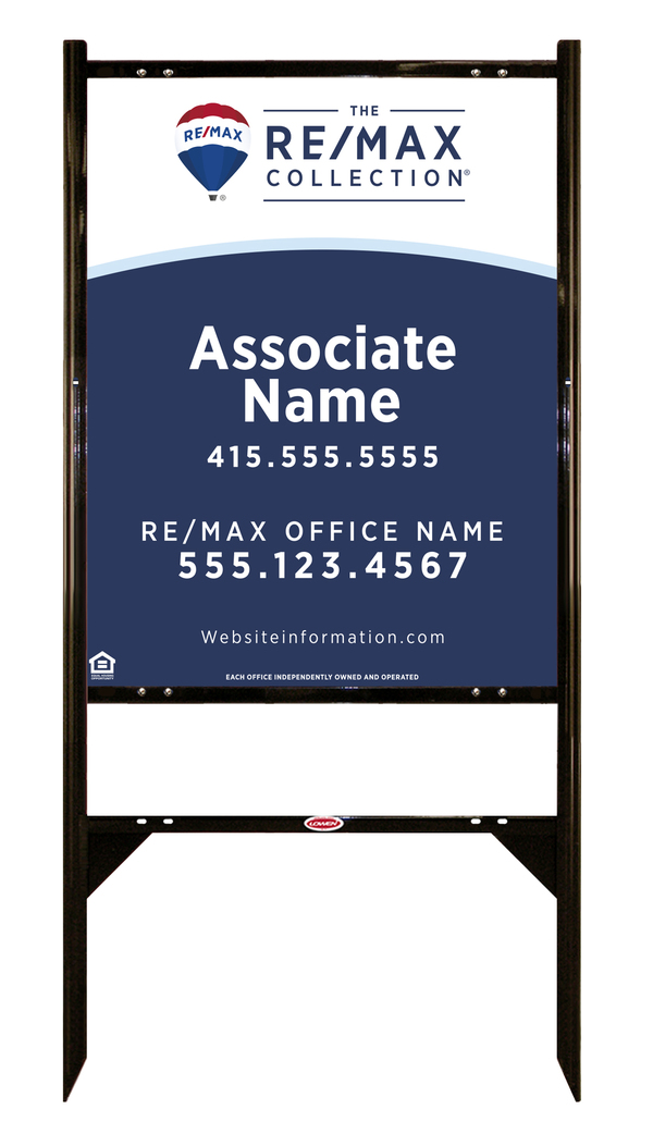 Reflective Angle Iron Frame and Collection Agent Name Sign Panel unit, 30h x 24w, Steel