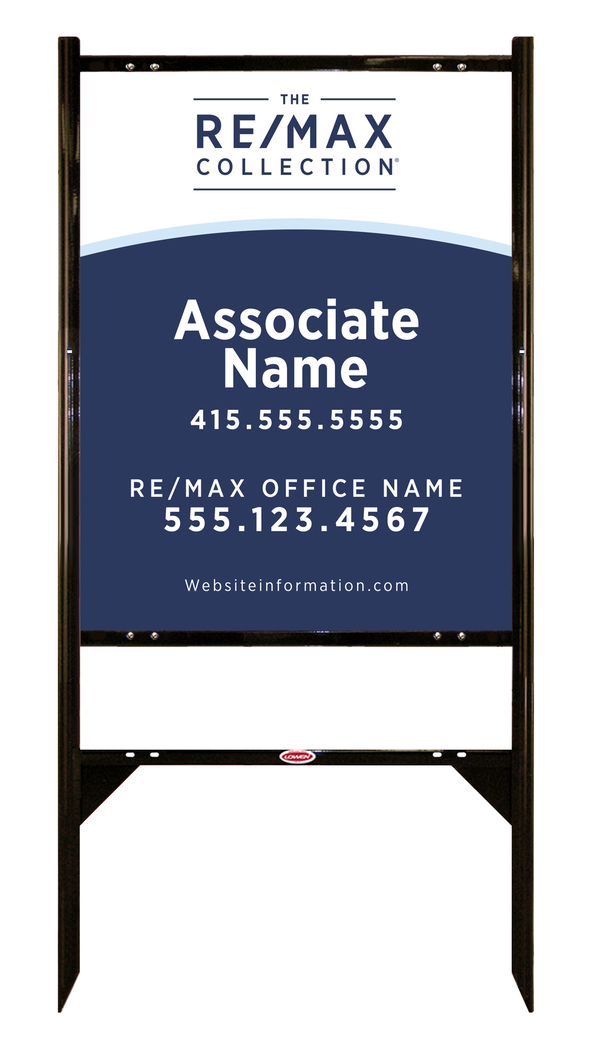 Angle Iron Frame and Collection Agent Name Sign Unit,  30h x 24w, .040 Aluminum