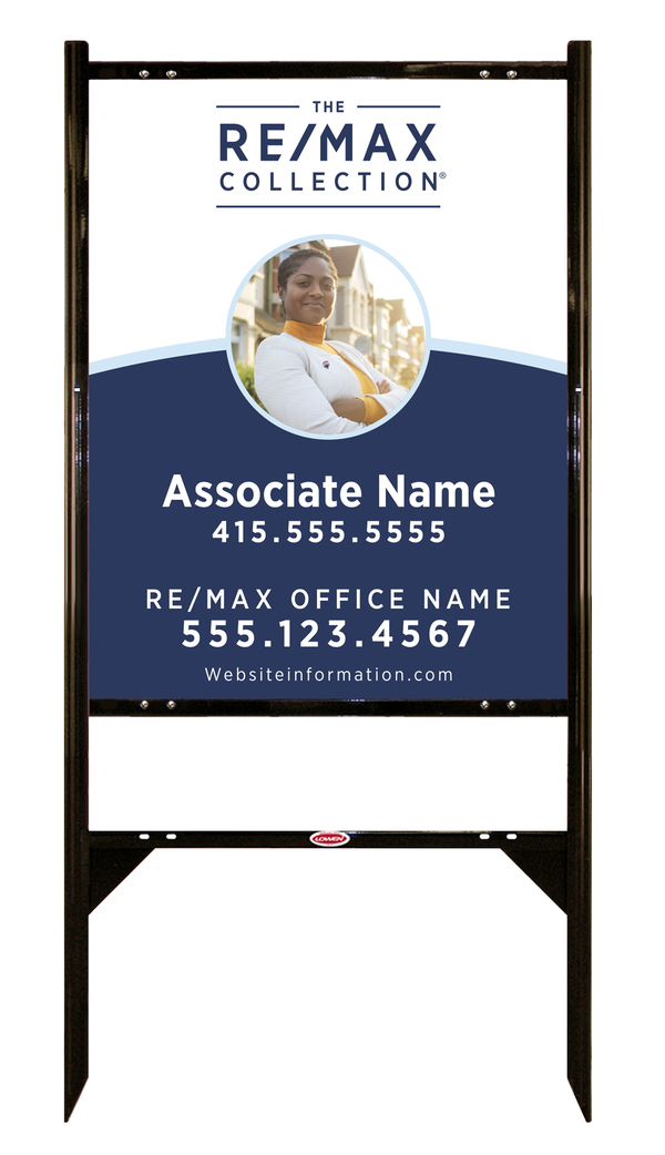 Refelctive Angle Iron Frame and Collection Agent Photo Sign Unit,  30h x 24w, .040 Aluminum