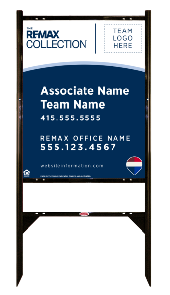 Angle Iron Frame and Collection Associate Name, Team Name w Logo Sign Panel unit, 30h x 24w, Steel