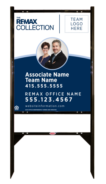 Reflective Angle Iron Frame and Collection Associate Name w Photo & Logo Sign Panel unit, 30h x 24w, Steel