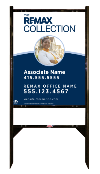 Angle Iron Frame and Collection Associate Name w Photo Sign Panel unit, 30h x 24w, Steel