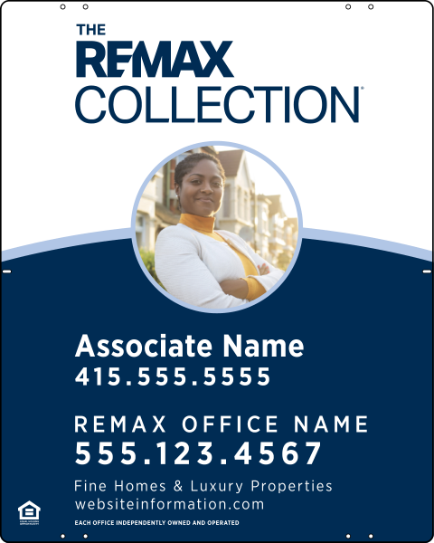 Collection Associate Name w Photo Fine Homes & Luxury Properties Panel, 30h x 24w, .040 Aluminum
