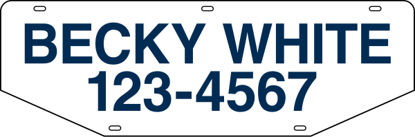 Agent Name Sign Rider, 6h x 18w, Steel