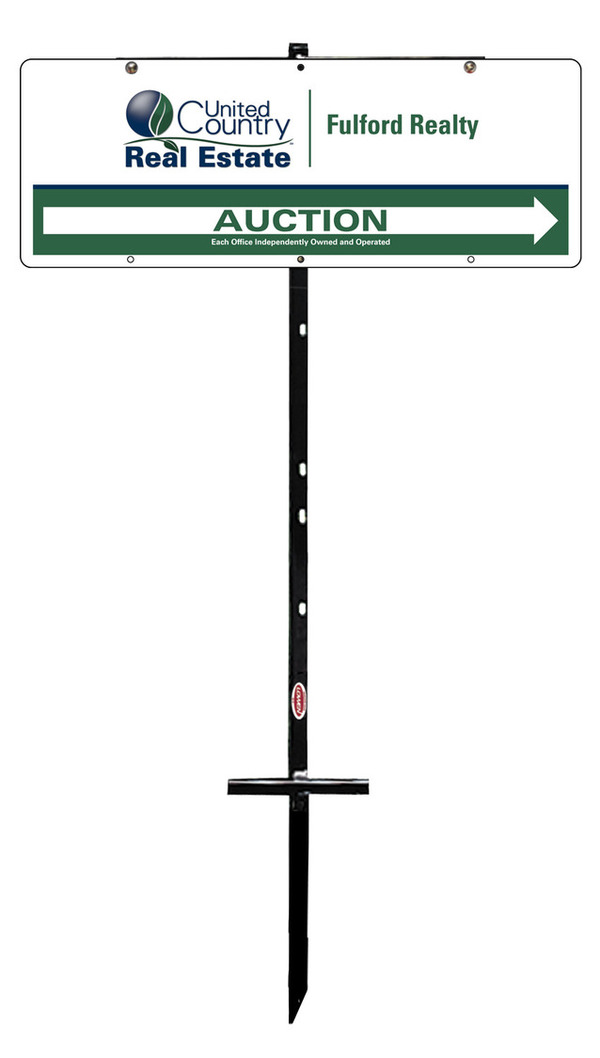 real estate auction t-stake and sign panel unit, 24 GA steel 9h x 24w