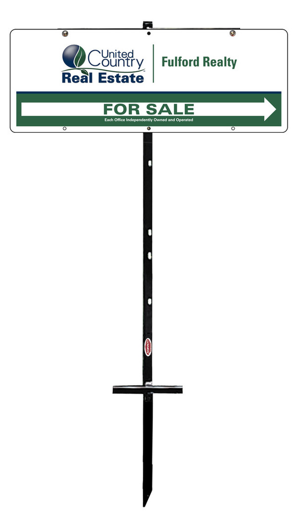 real estate for sale T-stake and sign  panel unit, 24 GA steel, 9h x 24w
